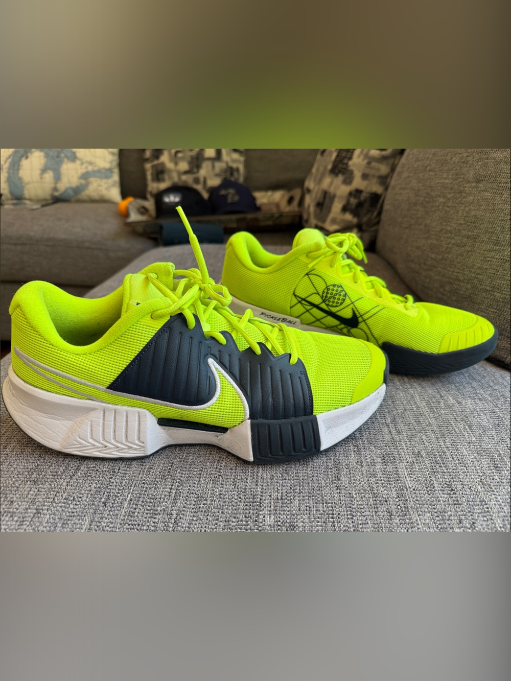 Nike GP Challenge Pro Pickleball Court Shoes, (Volt/Navy/White) Men’s 11